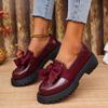Fashion Spring New Thick Heel Single Shoes Women's Fashion Round Head Deep Mouth Butterfly Knot Thick Soled Soft Sole Loafers