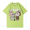 Beige T-shirt Summer Labubu Clothes Printed Short-sleeved Cartoon Top