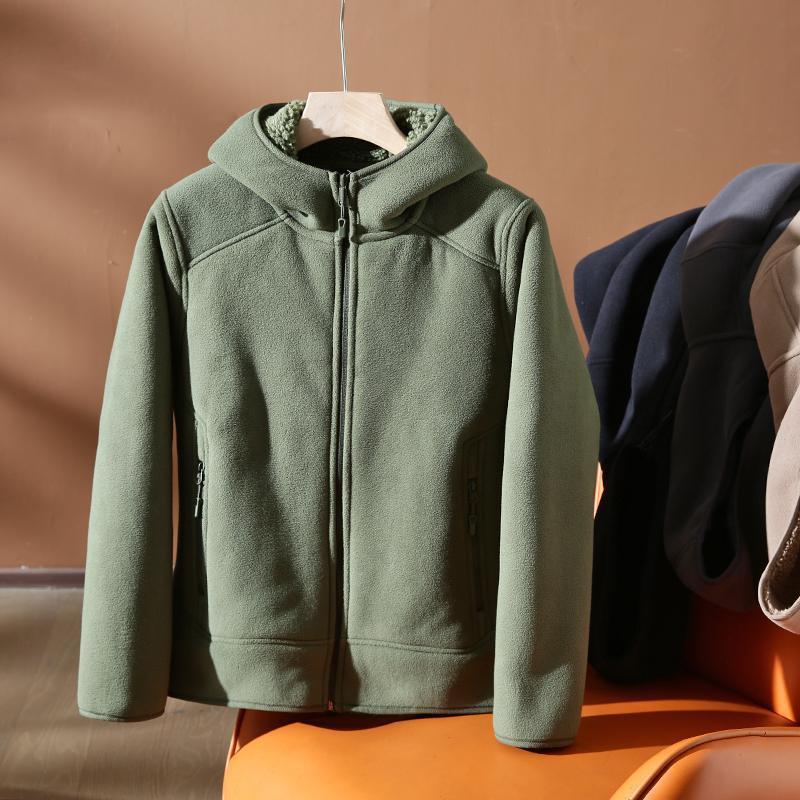 Мужская утепленная флисовая куртка с капюшоном на зиму - Теплая и повседневная для осени/зимы