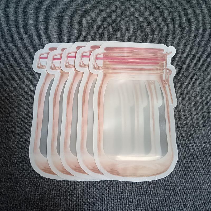 Пакет Mason Bottle Ziplock имеет множество комбинаций, герметичные пакеты для хранения, прозрачные пакеты для закусок, влагонепроницаемые пакеты для сохранения свежести