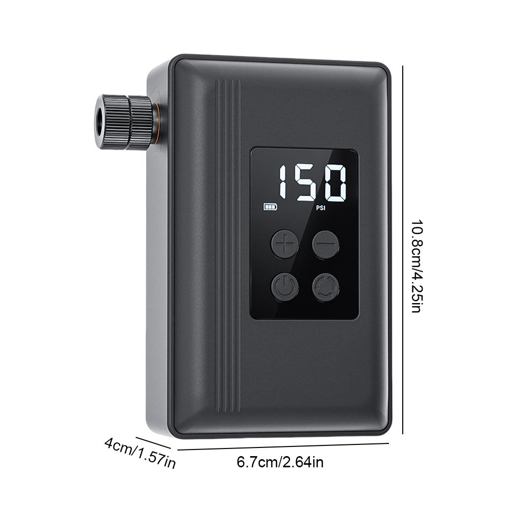 Fast Inflate Portable Pocket Bike Pump Auto Stop Rechargeable Compressor Tire Inflator Type-C Rechargeable Battery Bicycle Pump