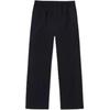 Loose Simple Casual Solid Color Straight Leg Knitted Sports Pants Women Bottoms Black 162527505-4