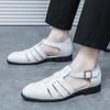 2024New Round Toe Luxury Designers Flat Shoes Comfy Breathable Hollow Out Outdoor All-Match Sandals Summer Casual Leather Shoes