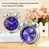 Classic Desk Analog Alarm Clock Rechargeable Compact Design Easy-to-Read Display