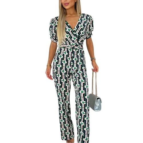 AX Paris Womens/Ladies Geometric Pattern Belted Jumpsuit