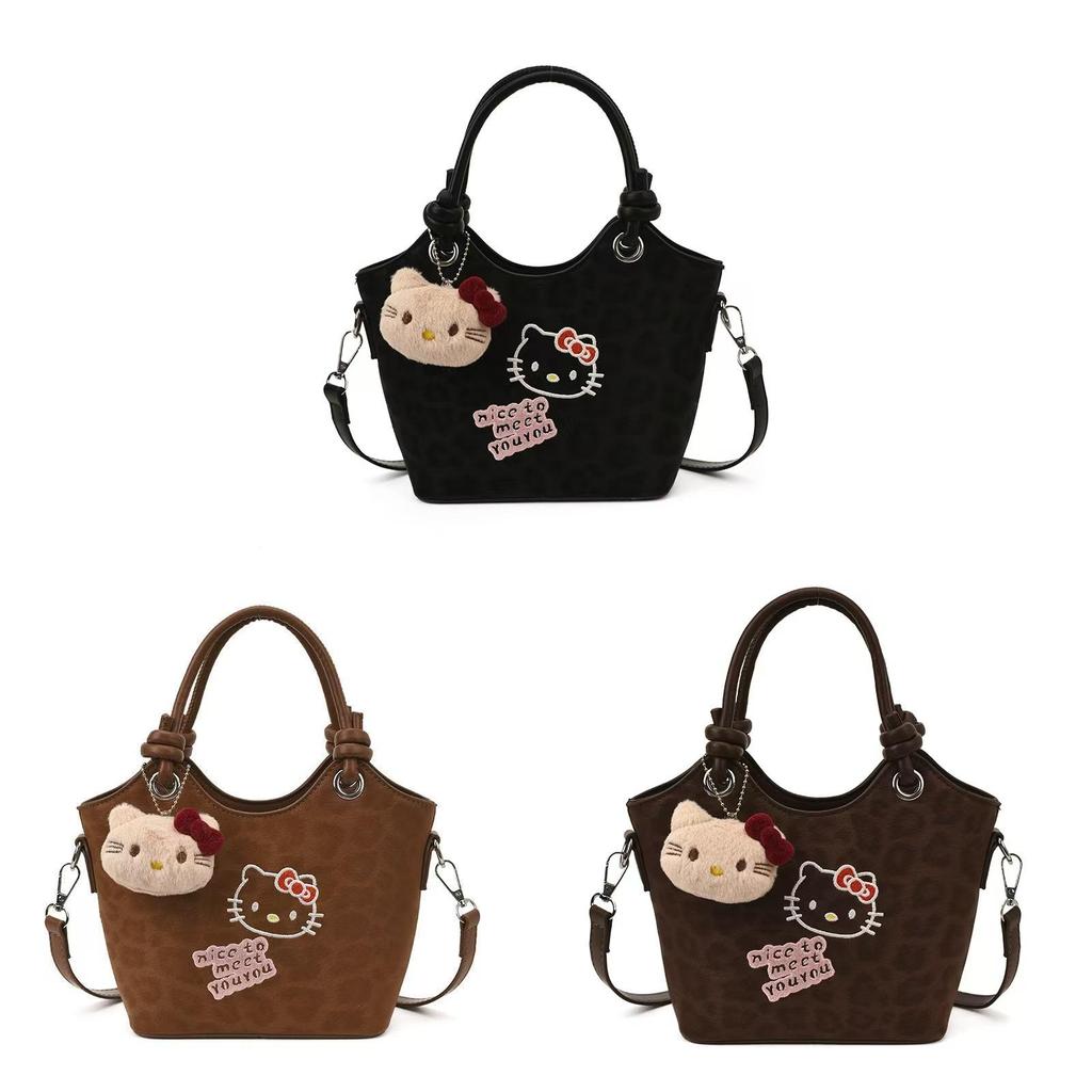 Мультяшная сумка через плечо Hello Kitty из ПУ с карманами для повседневного использования