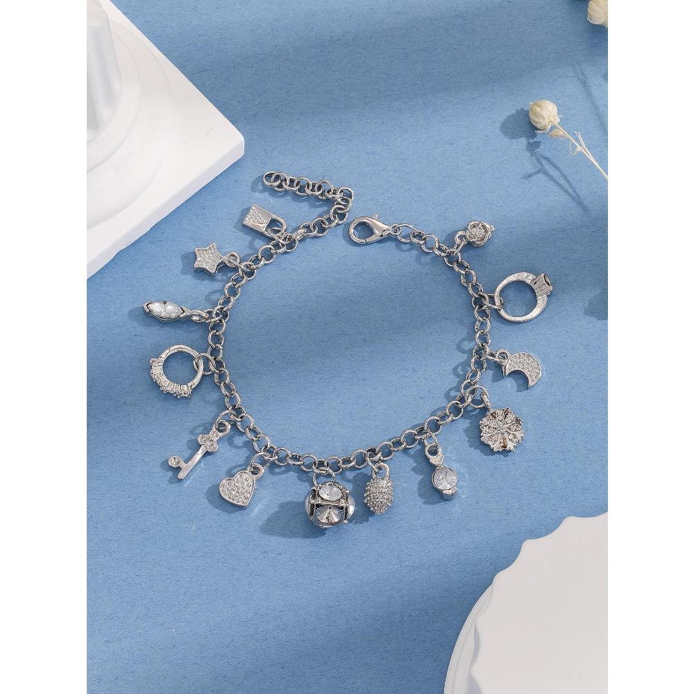Элегантный Модный Браслет с 13 Подвесками для Женщин Стильные Минималистичные Украшения с Множеством Элементов