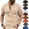 Summer Men's Short Sleeve Tops Waffle Lapel Camouflage Polo Shirt Plus Size Polo Shirt Men's Casual T-Shirt Tops