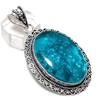 Neon Blue Apatite Handmade 925 Sterling Silver Jewelry Pendant 2.40" r6F11