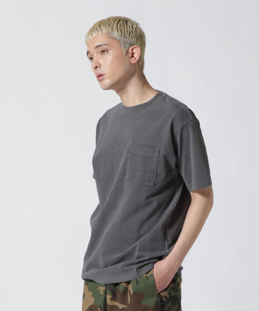 AVIREX DAILY SHORTSLEEVE FADE WASH POCKET T-SHIRT 783-3934010 XL charcoal