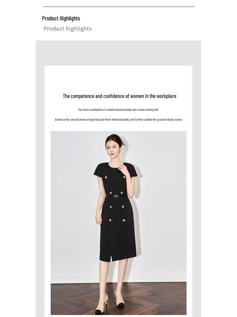 Платье-кейп во французском стиле: Короткий рукав, Приталенный силуэт, Легкая роскошь