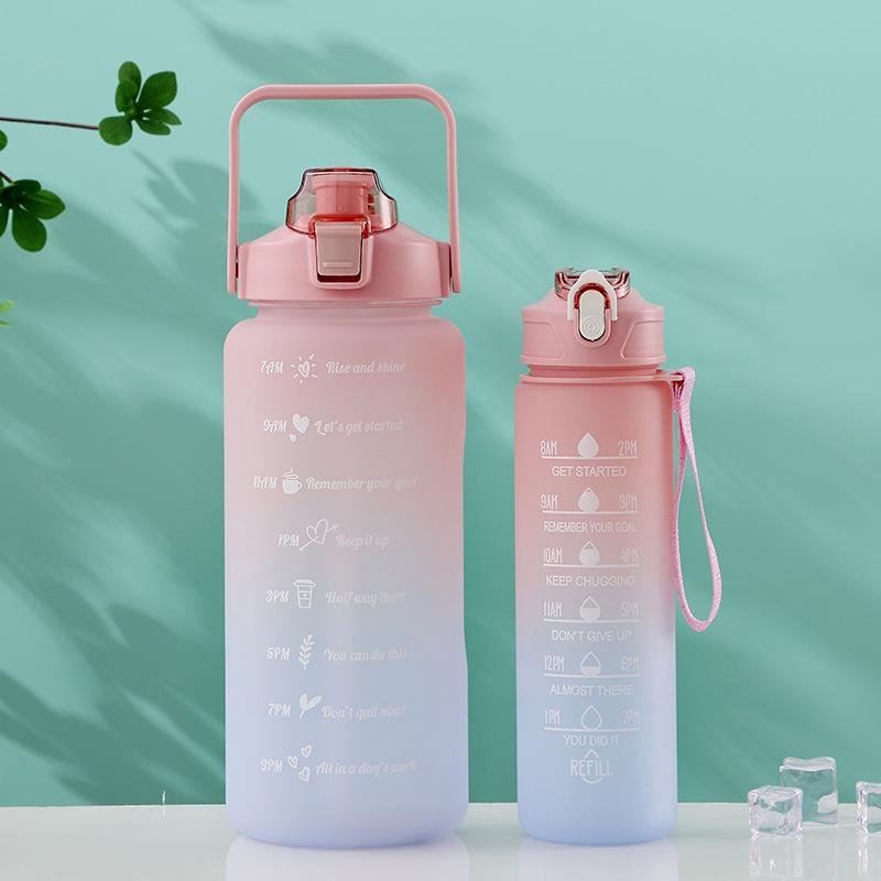 Бутылка для воды Мотивационная бутылка для питья Спортивная бутылка для воды с отметками времени Легкая многоразовая пластиковая бутылка для активного отдыха, путешествий, спортзала