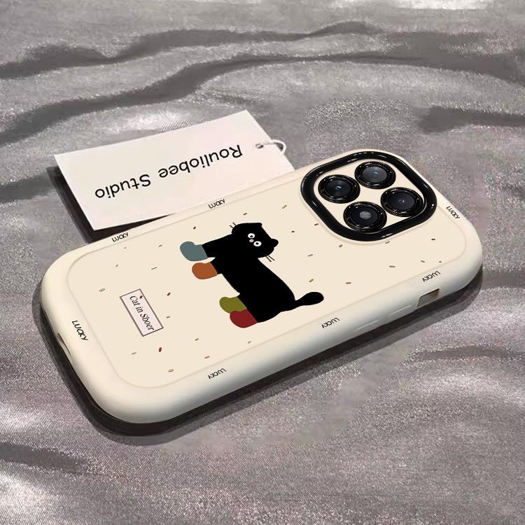 Кот с кляксами Подходит для чехла для мобильного телефона Apple 15 Новый Iphone14promax Puff 13 Женщины 16 8p Мультяшный