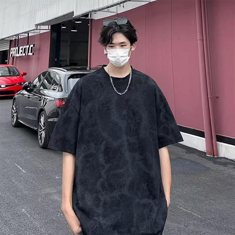 Футболка с коротким рукавом, мужская модная брендовая летняя свободная футболка с коротким рукавом 2025 года, новинка в Интернете, модная простая принтованная футболка