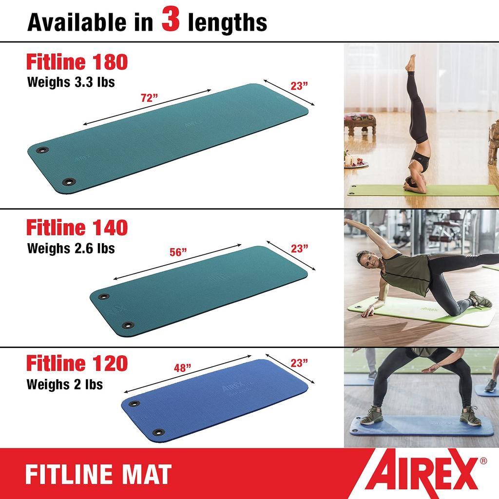 AIREX Fitline 180 Training 10mm FITLINE Charcoal Mat, Thick, Charcoal, 180, FITLINE180SI,