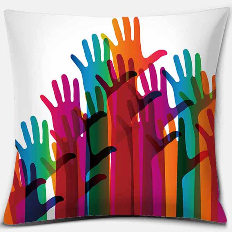 Квадратная наволочка с радужным принтом, украшение для дома, автомобильный чехол для дивана, 45 см * 45 см