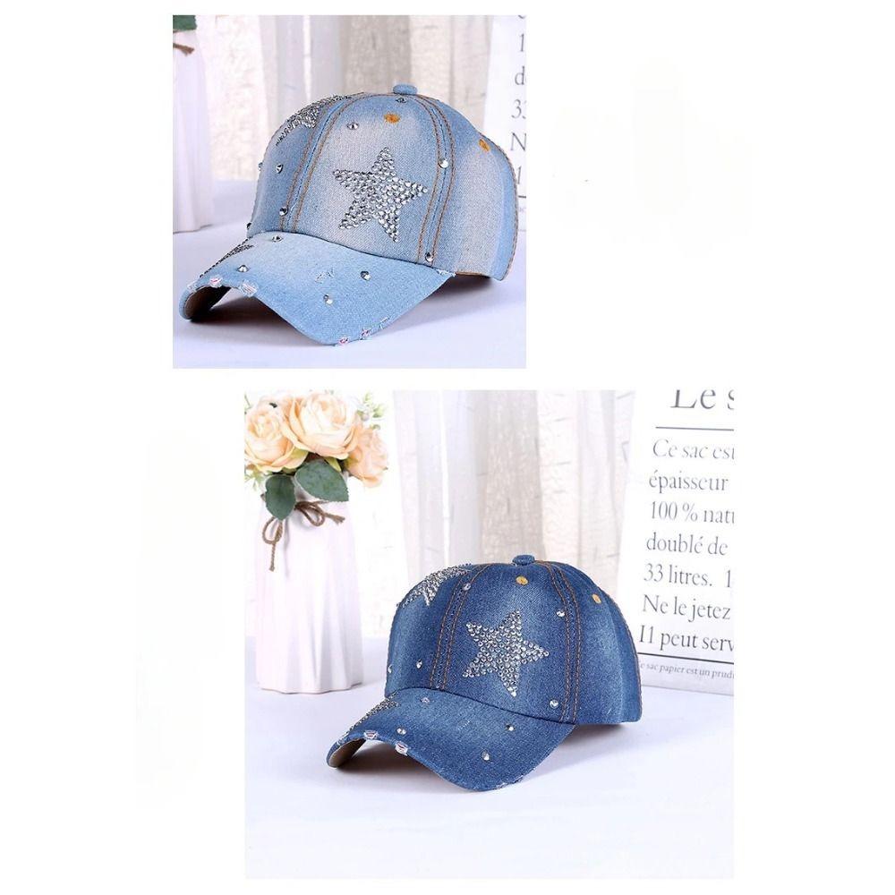 Adjustable Rhinestone Baseball Cap Curved Brim Duck Tongue Hat 2025 Sequins Sports Hat