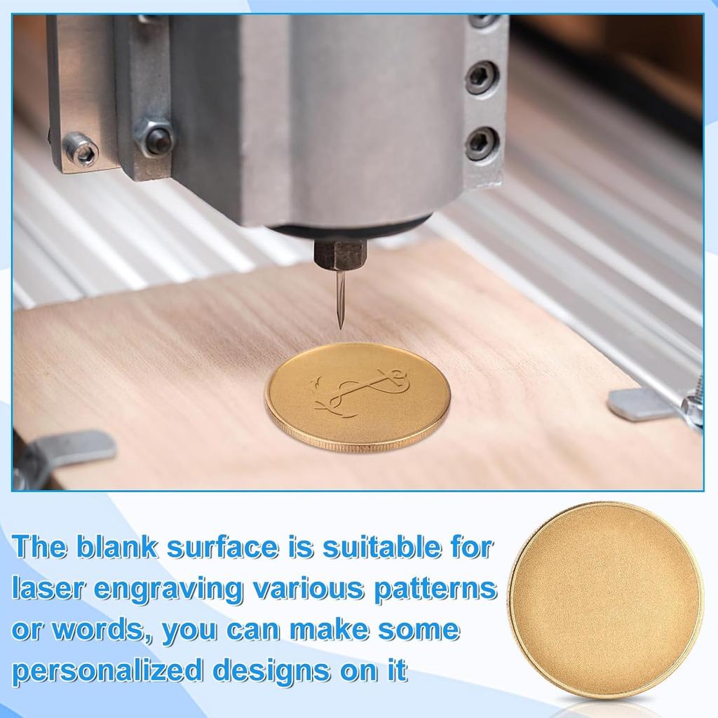 25Pcs 40mm Blank Challenge Coin Engraving Blanks Coins Threaded Edged with Acrylic Protection Box Hand Personalized DIY Craft Coin for DIY Crafts