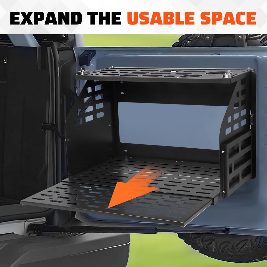 Для Ford Bronco 21-24 Внедорожная стойка для хранения на задней двери, складная панель для путешествий на открытом воздухе, складной верстак, стол для хранения на задней двери автомобиля