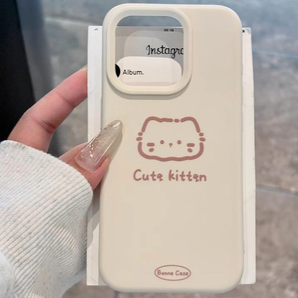 Простой line кот подходит для чехла на телефон iPhone16/17pro Apple 14 жидкий 13 корейский 12 мультяшный 15