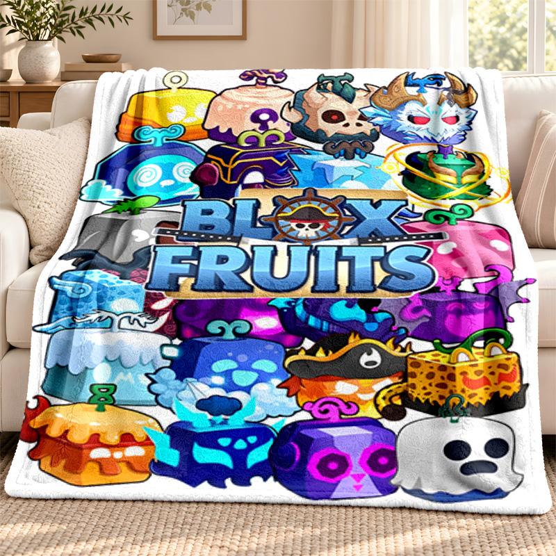 Blox Fruits blanket Flannel Blanket Soft Cozy Plush Throw for Sofa Bed Lightweight Home Decoration Outdoor camping