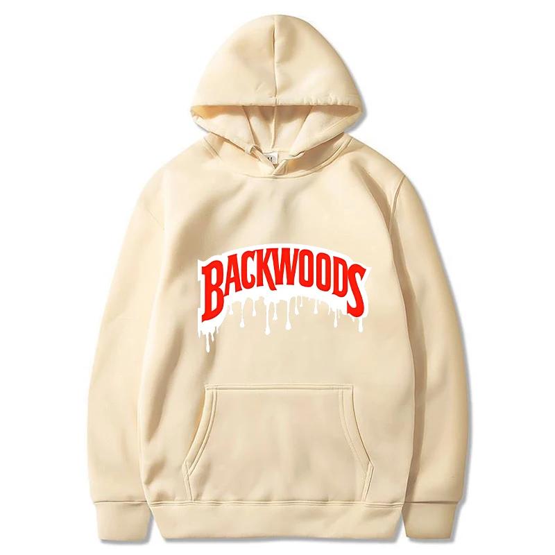Стильные худи Backwoods для мужчин, модные свитшоты с графическим принтом букв, повседневные и крутые худи в стиле Харадзюку для женщин, пуловеры с капюшоном
