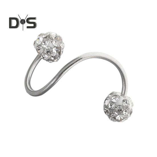 1 шт. серьги для пирсинга, искусственные кристаллы, серьги-гвоздики для козелка, легко чистящиеся серьги-гвоздики для хряща ушной раковины, губы