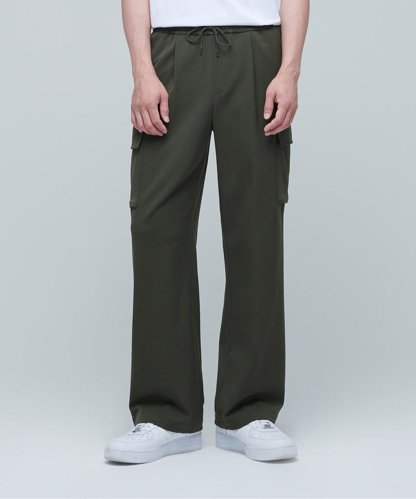 MUSINSA STANDARD Wide Banded Cargo Slacks [Dusty Khaki]