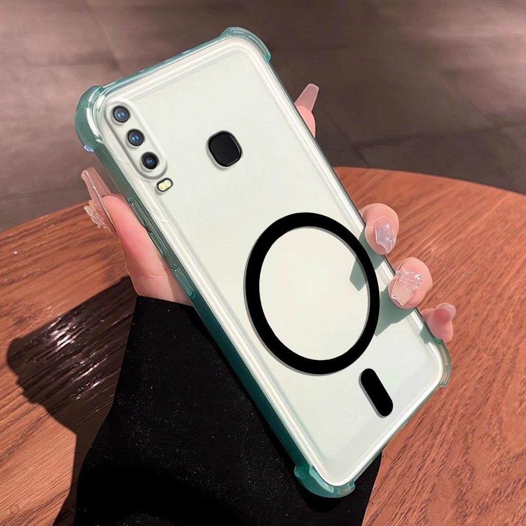Магнитное кольцо DIY Гелевый чехол для Vivo Y17 Y15 2020 Y12 Y11 Защита от падения с подушками безопасности по углам