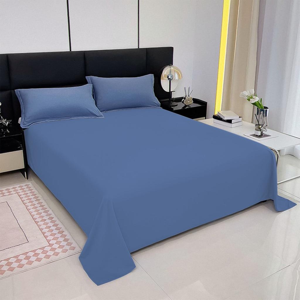 Solid Color Bed Sheet Set, Cotton Household Bedding, Dormitory Bedding, Plain Sheet For Twin Size Beds, Soft Cotton Bed Linen