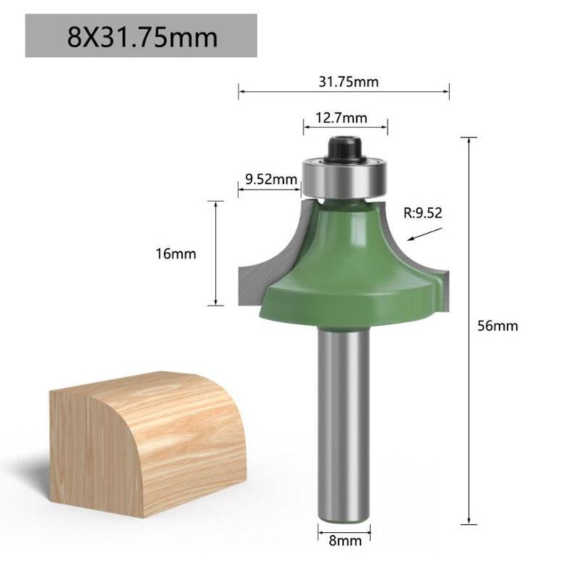 1 шт., угловая круглая фреза, вольфрамовая фреза с хвостовиком 8 мм для древесины, деревообрабатывающих фрез