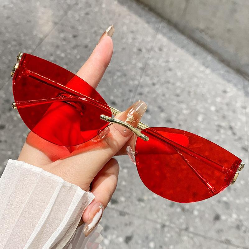 Солнцезащитные очки Ocean Piece, изогнутые солнцезащитные очки без оправы, женские очки с изображением головы леопарда