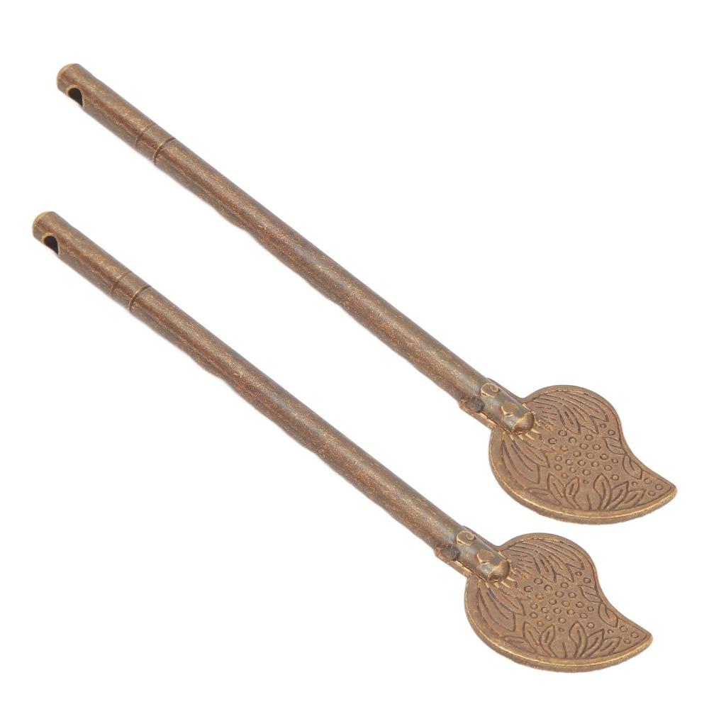 2pcs Leaf Shape Door Latch Locking Pin Brass Box Latch Locking Pin Antique Cabinet Key Latch Drawer