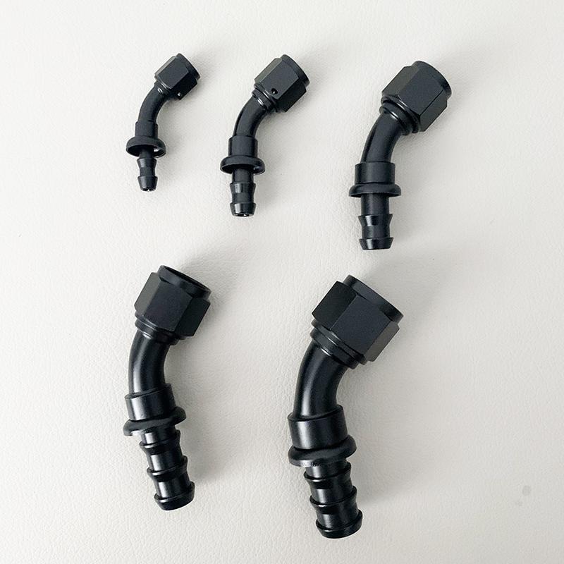 Universal Push-on Hose End Fittings Fuel Oil 0 45 90 180 Degree Cooler Hose AN4 AN6 AN8 AN10 AN12 Connection Adapter