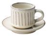 Marui Seito Shigaraki Ware Hechimon Coffee Cup and Saucer with White Glaze Carving, Approximately 210ml Capacity, Ceramic, Made In Japan, MR-3-3281
