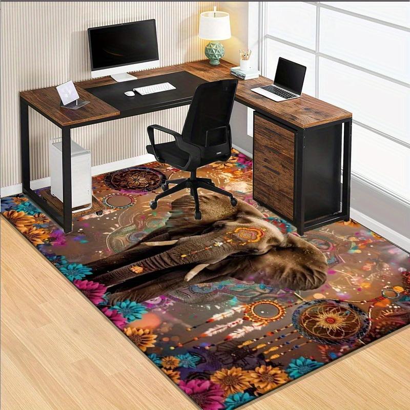 Elephant Mandala Rug: Ethnic Floral Pattern for Bohemian Homes | Vibrant Indian Style Decor | Exotic Animal Theme Carpets