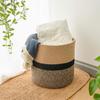 Cotton Rope Woven Storage Basket: Dustproof, Foldable, Multi-Purpose for Laundry, Snacks, or Plants.
