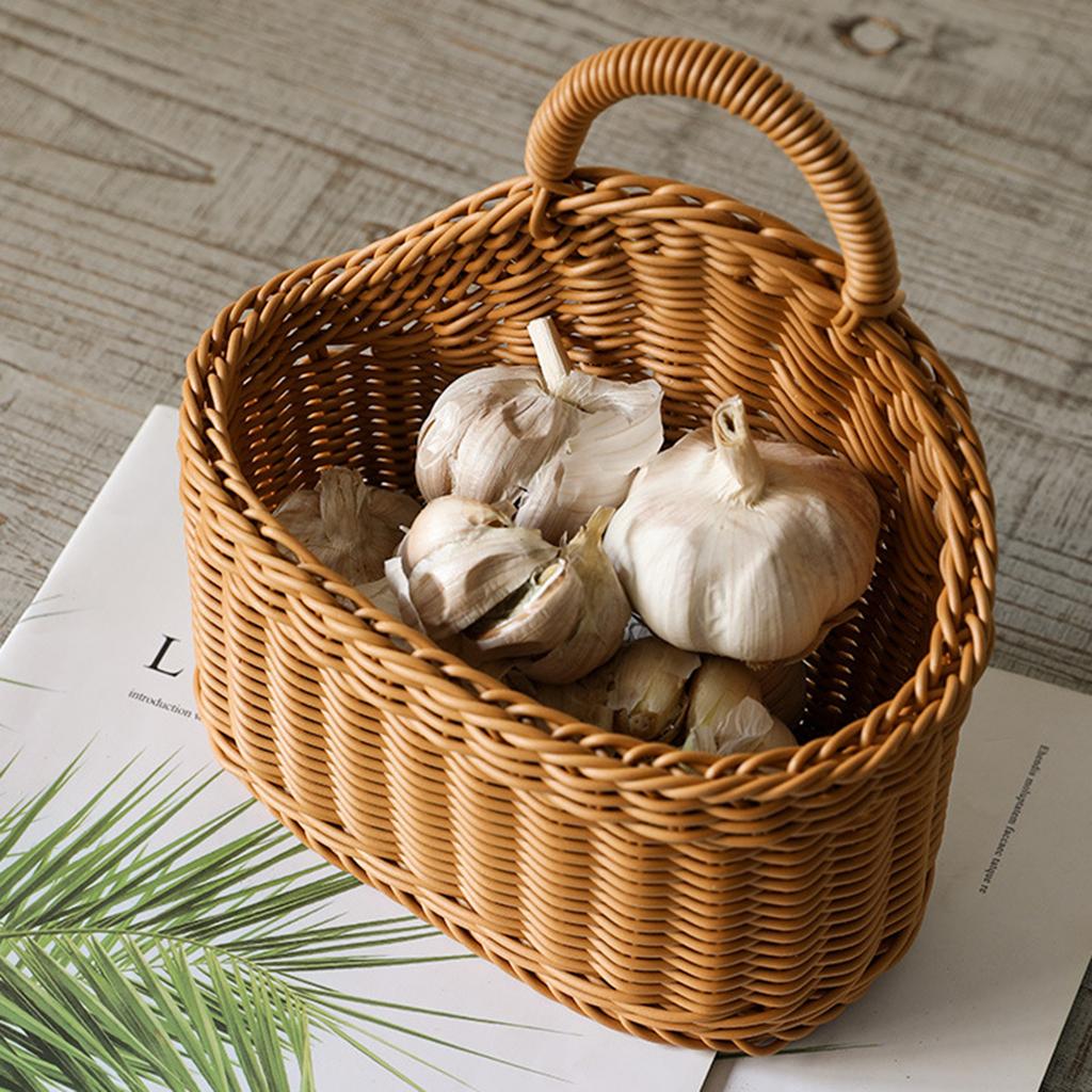 Практичная настенная прочная плетеная корзина для хранения Домашний аксессуар для организации кухонных, ванных и офисных принадлежностей