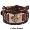 Retro Vintage Leather Bracelet Homme Buckle Wolf Bracelets Punk Cuff Bangle Wristband Men Jewelry  Pulseras Hombre Pulseira Masculina MIT