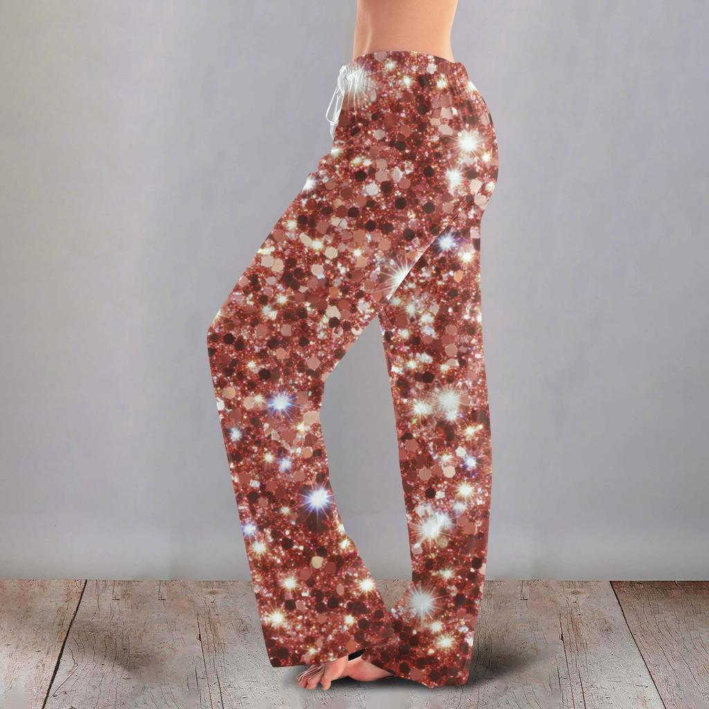 Женские милые брюки с цветочным принтом на завязках, повседневные пижамные брюки