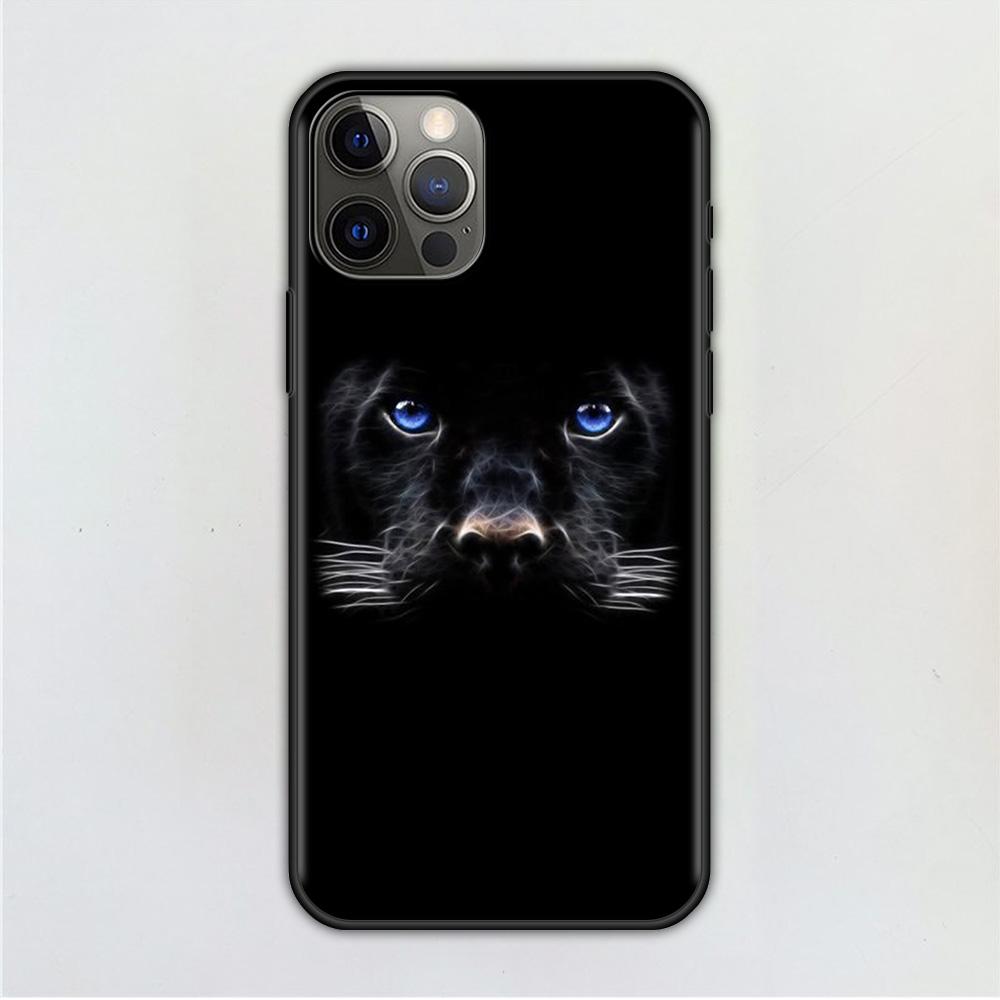 Чехол для мобильного телефона для Iphone 12 Mini 11 Pro X Xs Max Xr 8 7 6 6s Plus Se черный силиконовый чехол из ТПУ Fundas Capa Panther Cheetah
