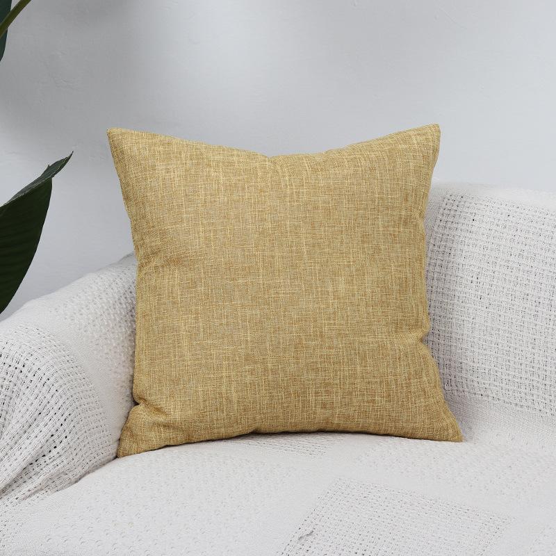 Solid Linen Cotton Throw Pillow Cover Simple Cushion Cover Nordic Boho Decor Couch Accent Pillow Case 45x45 cm 2pcs