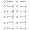 12 Pairs 3mm Round Cubic Zirconia Earrings Flat Back Studs Earrings 316L Stainless Steel Earrings for Women Men, Silver
