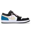 Jordan Air Jordan 1 Low Винтажные Баскетбольные Кроссовки Мужские Белый Синий Черный 553558-040(Команда1920-)