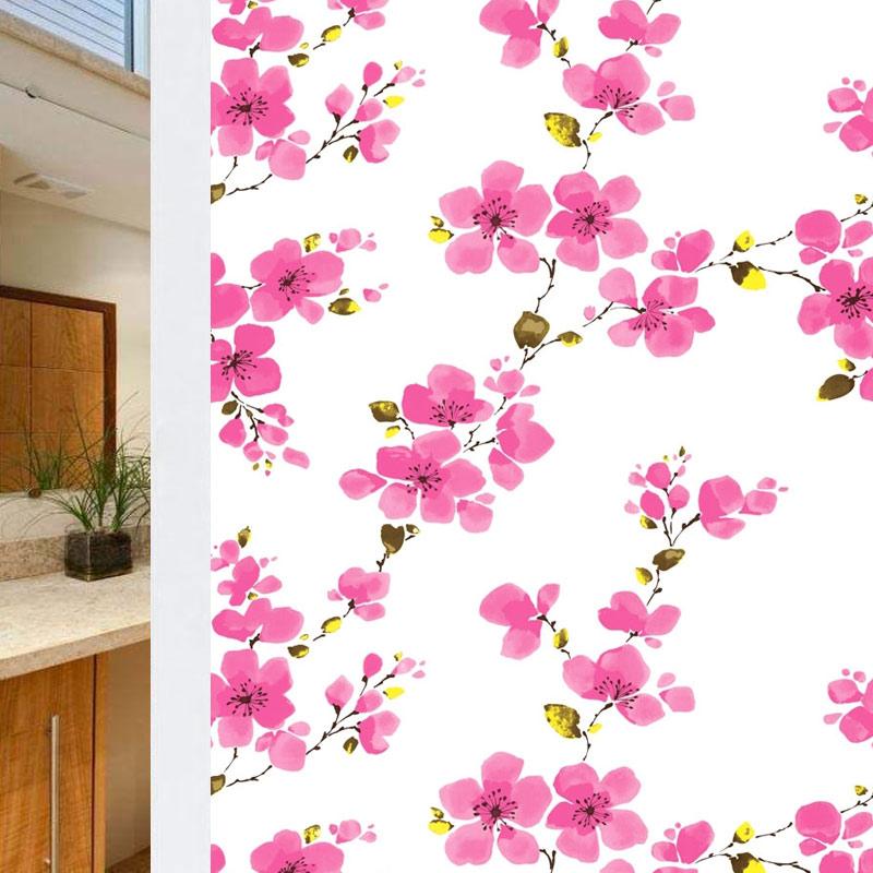 Window Privacy Film Glass Window Film Removable Vinyl Door Window Coverings UV Blocking Self Non Adhesive Sticker for Home Decor