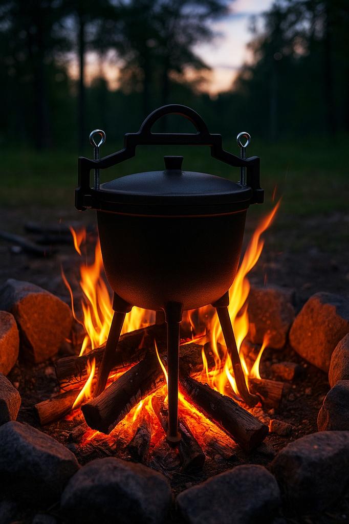 8L Cast Iron Cauldron Campfire Cooking Pot