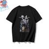 Black childrens Tshirt Japanese anime Naruto peripheral pure cotton printed parentchild outfit summer casual loose Tshirt
