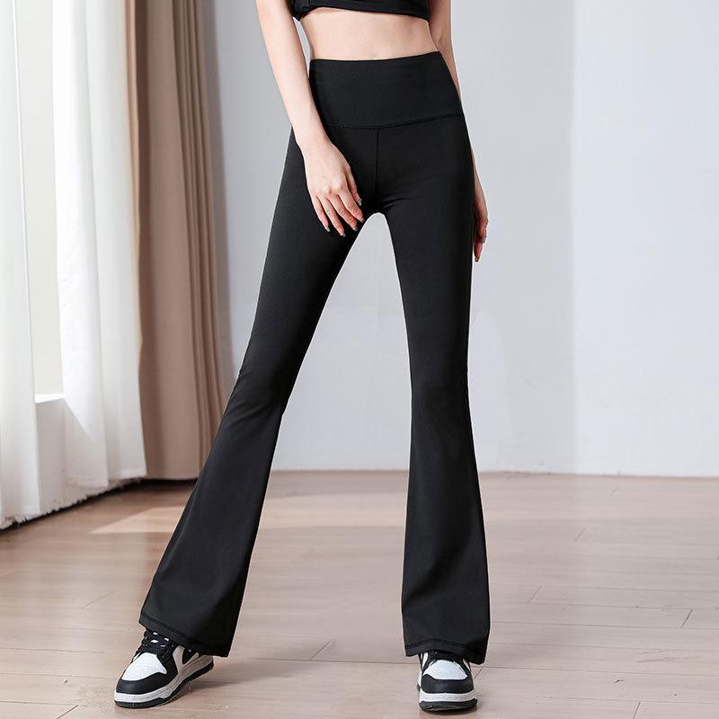 Женский комплект для йоги и пилатеса с высокой талией 2025: Брюки клеш и тренировочный топ