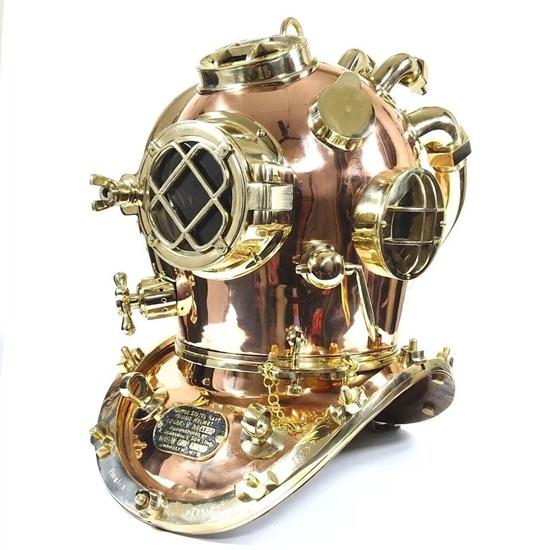 Copper Brass Diving Helmet 55.88 Cm Mark V US Navy Heavy Diving Helmet Gift For Navy Officer, Home, Office Decorative