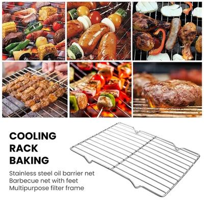 Охлаждающая стойка из нержавеющей стали Духовка Посудомоечная машина Безопасная выпечка Обжарка Барбекю Сетка для гриля Прямоугольная стальная проволока Полка для печенья Кухонные гаджеты